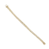0.98ct 14k Yellow Gold Diamond Pave Chain Bracelet